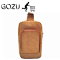 Guzo Mustard Crazy Horse Leather Sling Bag