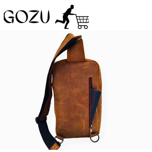 Guzo Mustard Crazy Horse Leather Sling Bag