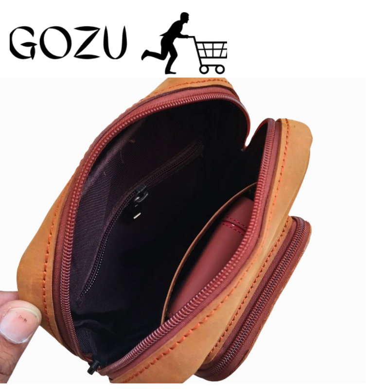 Guzo Mustard Crazy Horse Leather Sling Bag